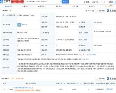 明冠新材戰(zhàn)略布局新能源產(chǎn)業(yè)鏈，斥資1億元設(shè)立電池與光熱業(yè)務(wù)子公司